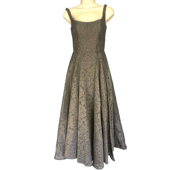 La Femme 27476 Classy Allover Lace Organza Gown with Romper Shorts Gray Size 0 - Picture 2 of 11